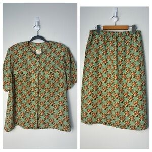 Vintage Michelle Floral Top & Skirt Set